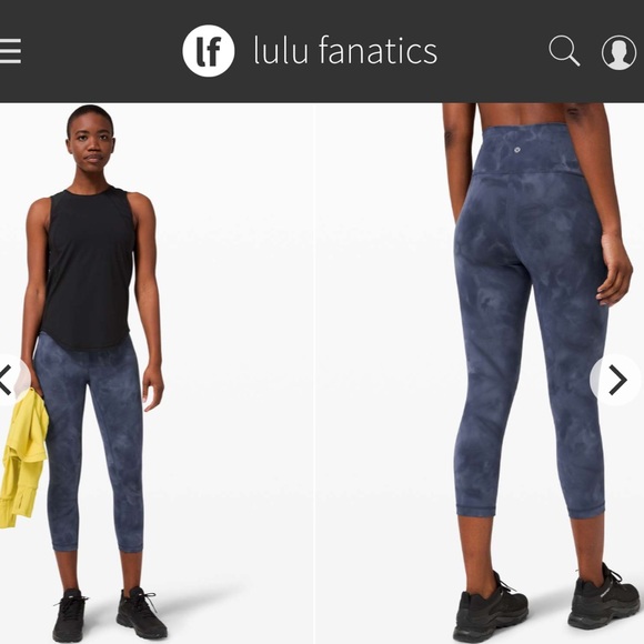 Lululemon Wunder Train High-Rise Crop 21" Sz 8 Diamond Dye Shade Naval Blue 8057 - Picture 1 of 7